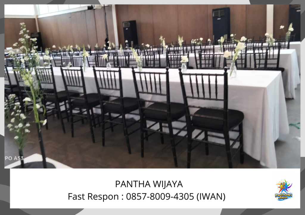 Rental Kursi Tiffany Putih Gold Hitam Kerangka Kayu Area Jakarta