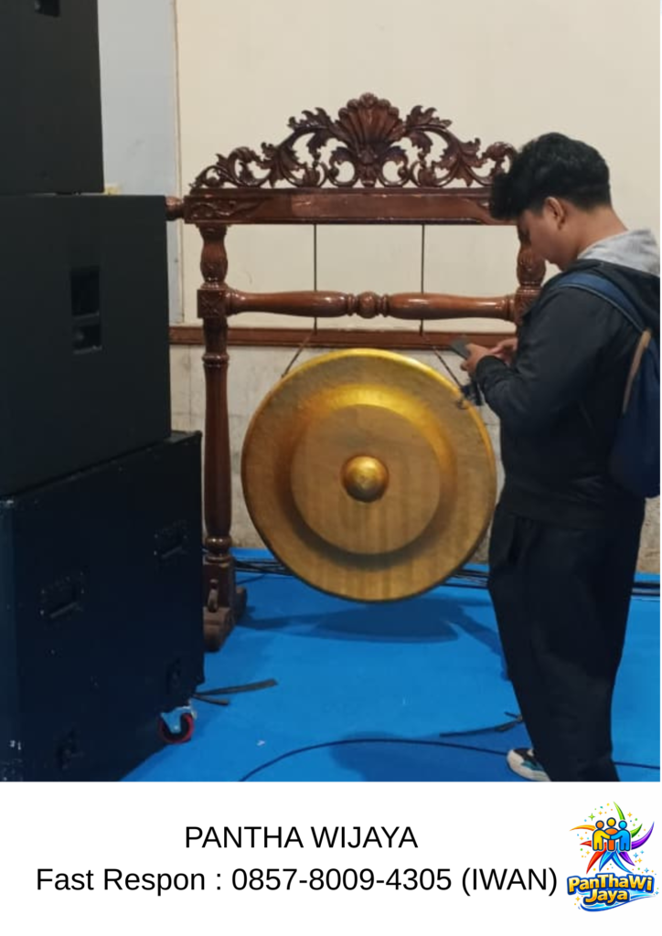 Sewa Gong Peresmian Warna Gold Kaki Ukiran Area Jakarta