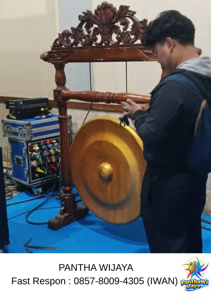 Sewa Gong Peresmian Warna Gold Kaki Ukiran Area Jakarta