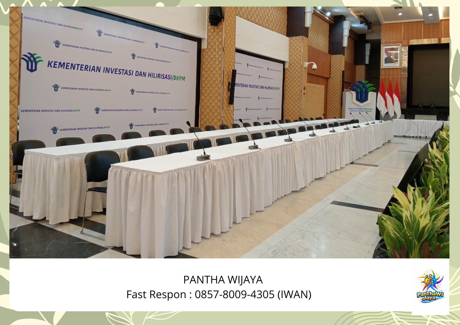 Sewa Meja Kotak Full Taplak Meja Putih Di Jakarta