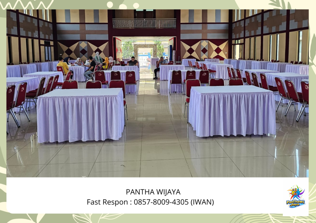 Sewa Meja Kotak Full Taplak Meja Putih Di Jakarta