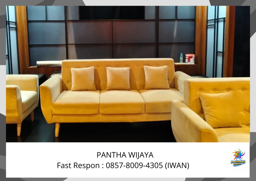 Sewa Sofa Minimalis Kaki Kayu Warna Coklat Susu Jakarta