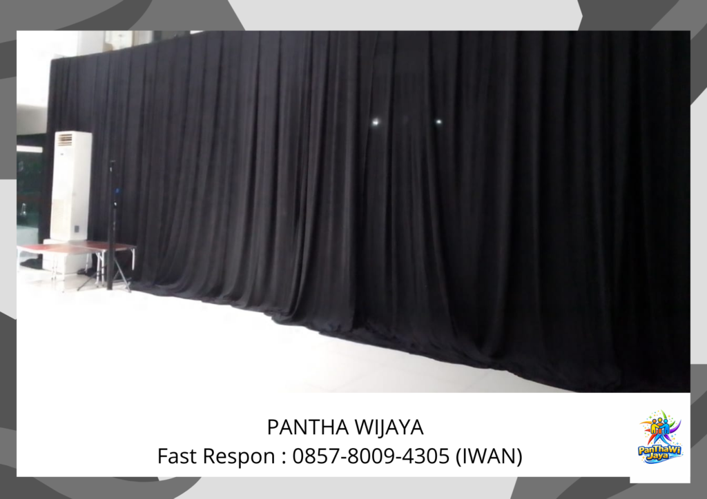 Sewa Tirai Hitam Tebal bahan Lotto Jakarta