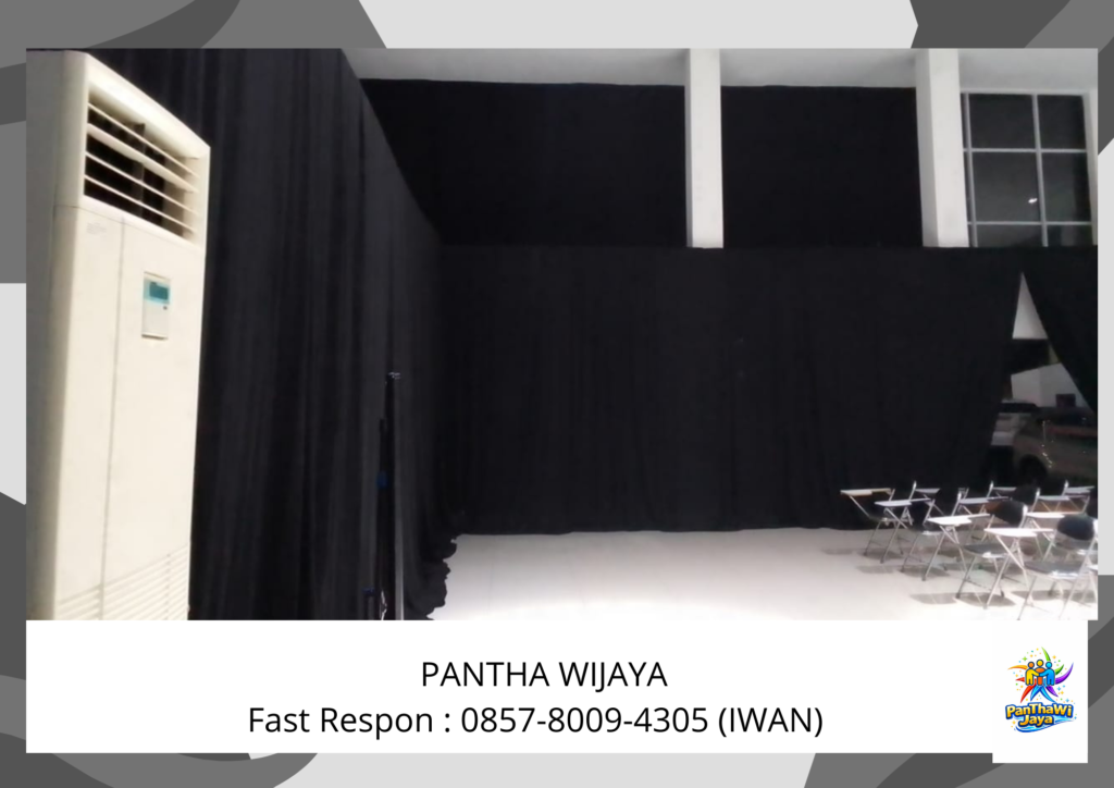 Sewa Tirai Hitam Tebal bahan Lotto Jakarta