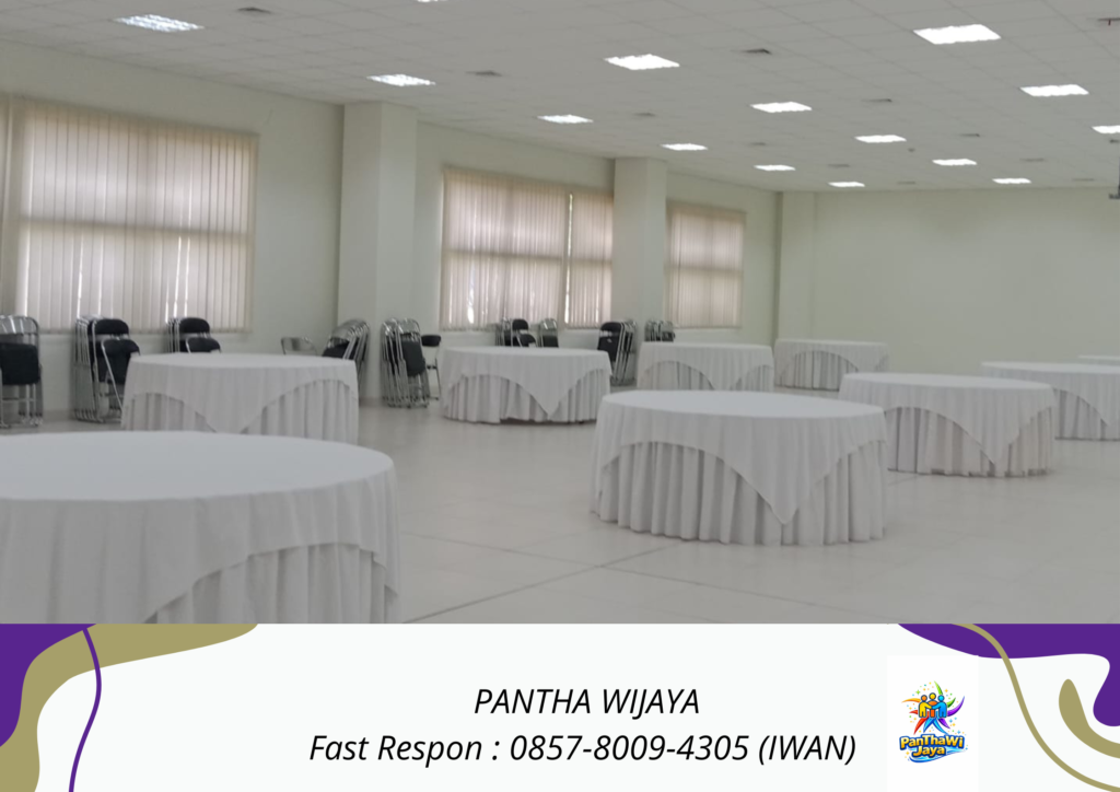 Ready Meja Bundar Taplak Putih Area Cikarang