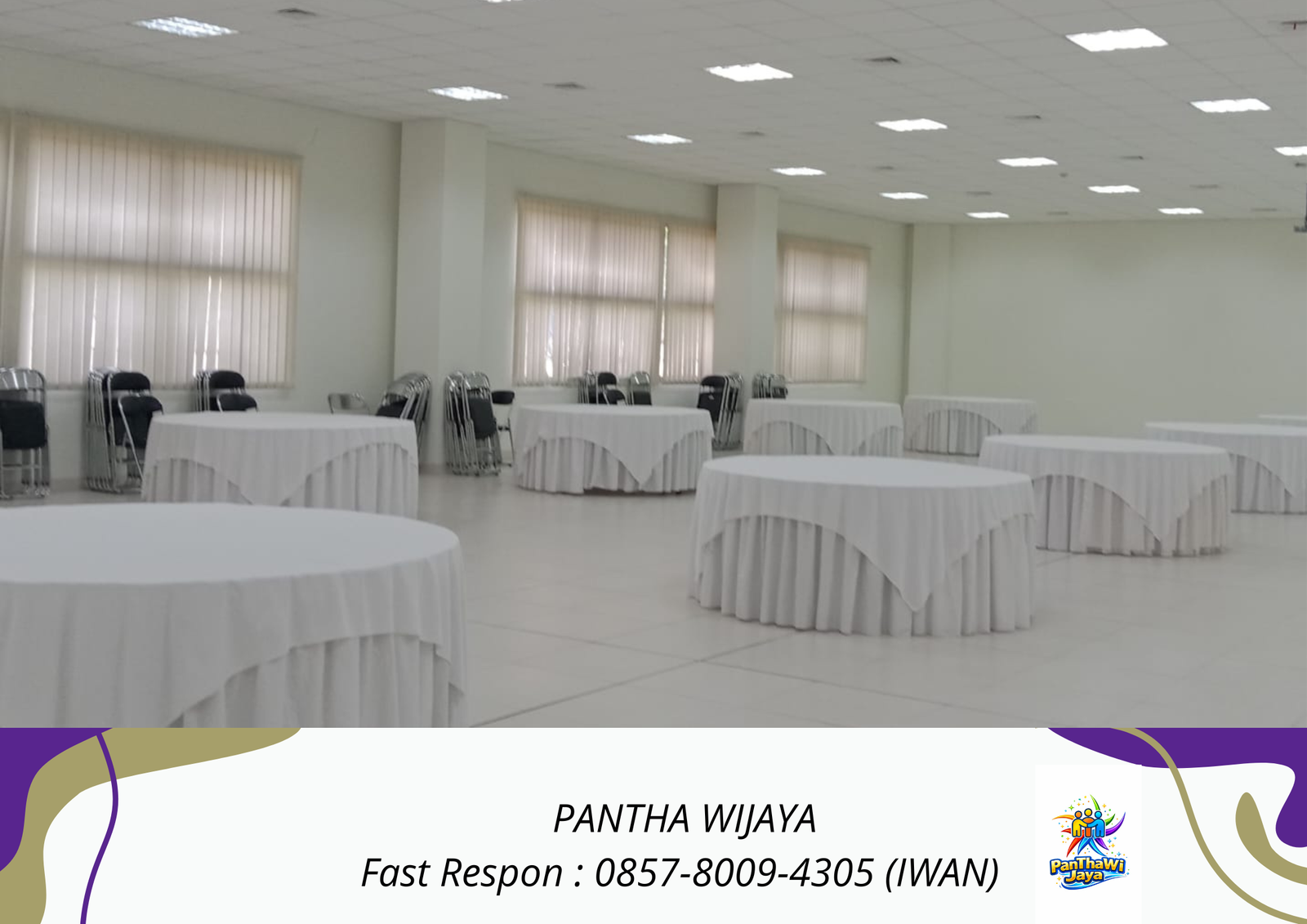 Ready Meja Bundar Taplak Putih Area Cikarang