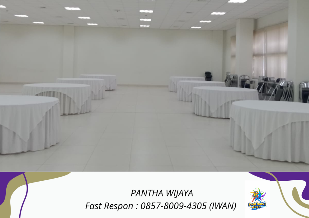 Ready Meja Bundar Taplak Putih Area Cikarang