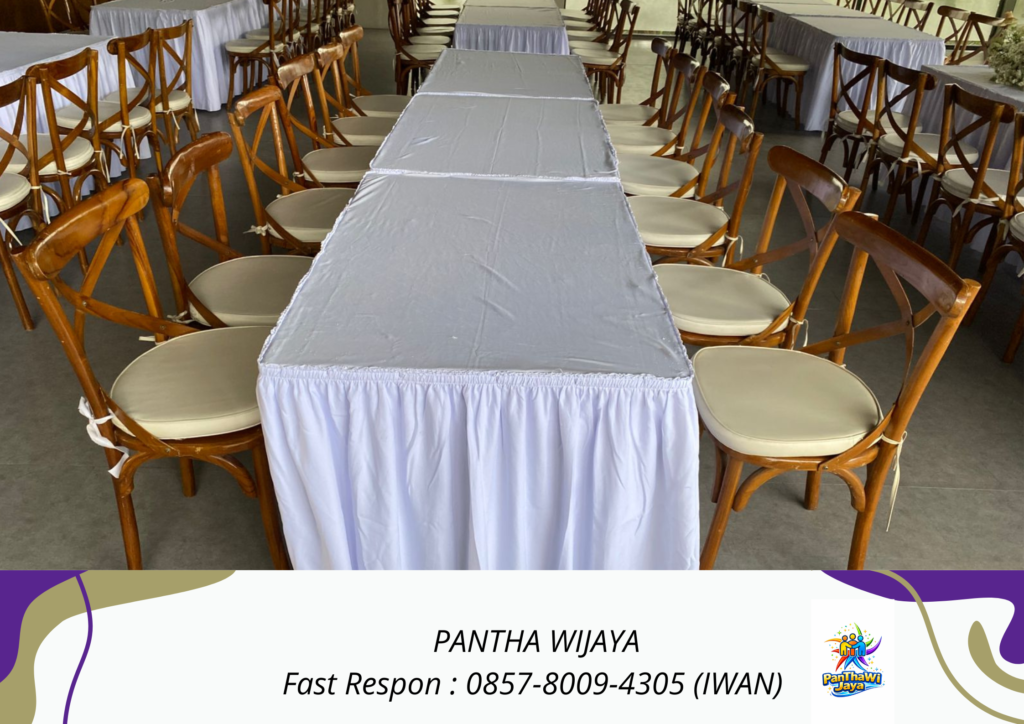 Rental Meja Kotak Kursi Crossback Karawang