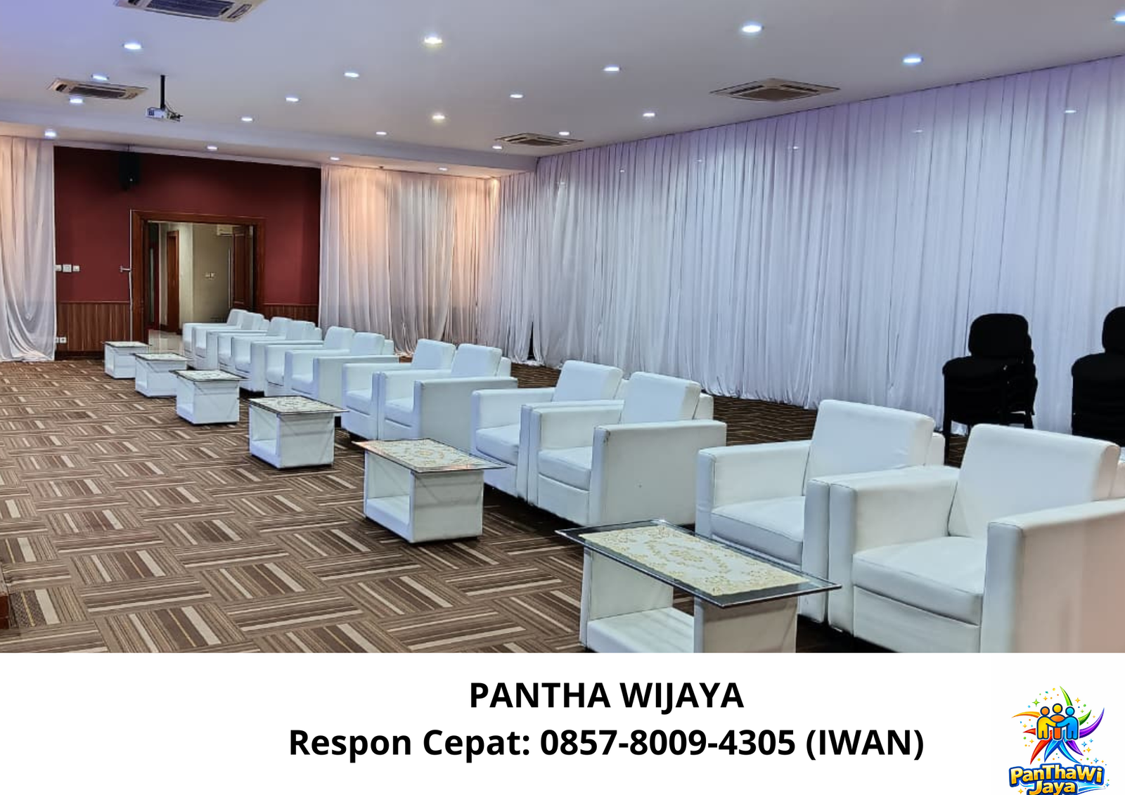 Rental Sofa Putih Model Oval VIP Jakarta
