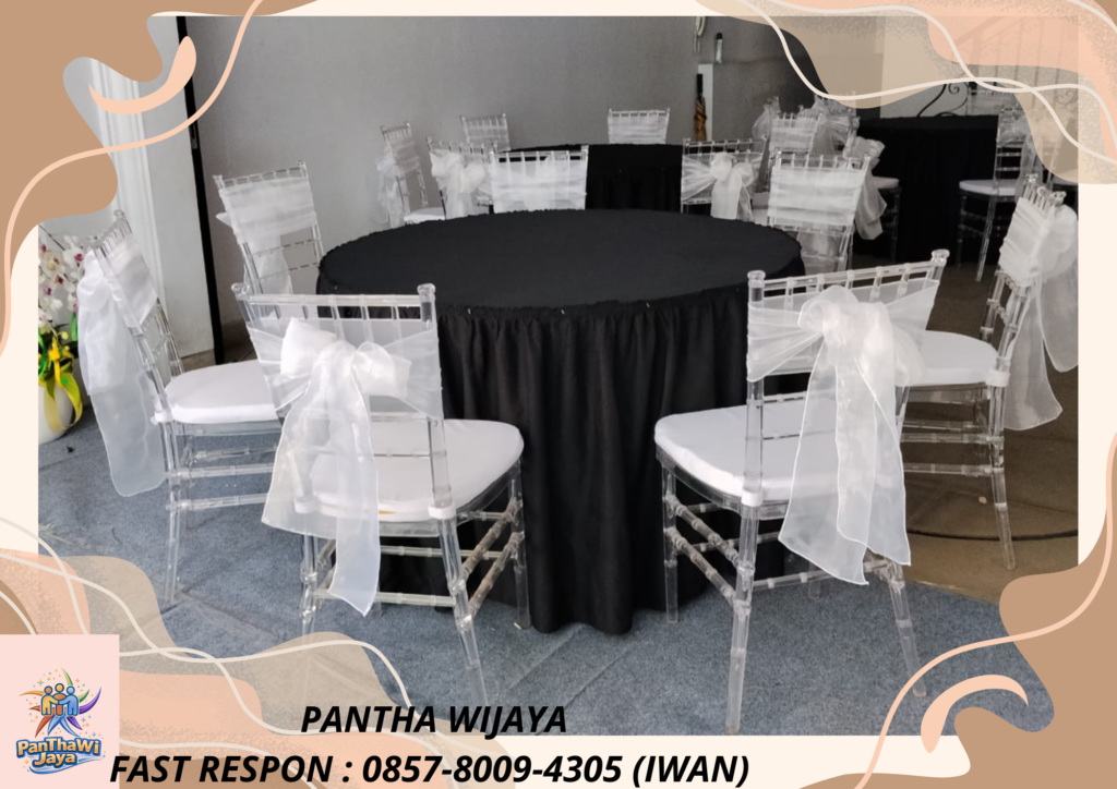 Sewa Kursi Tiffany Acrylic Pita Putih Area Jakarta Utara