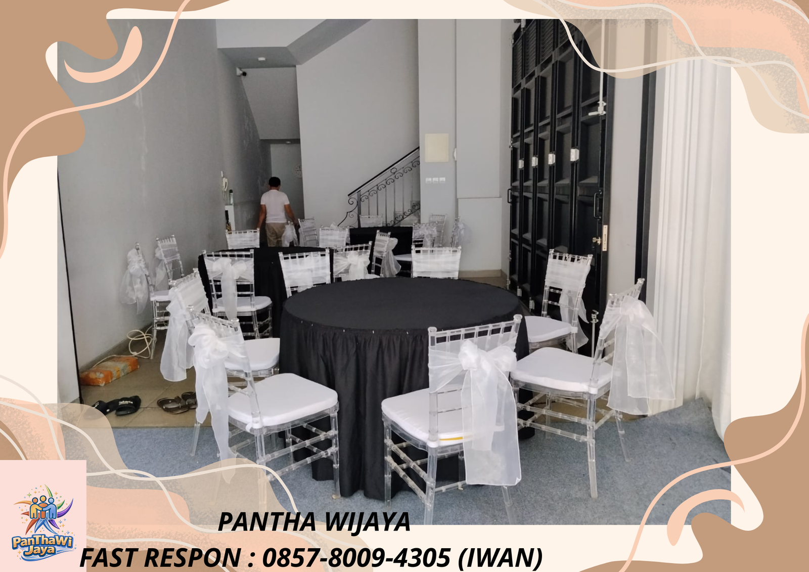 Sewa Kursi Tiffany Acrylic Pita Putih Area Jakarta Utara