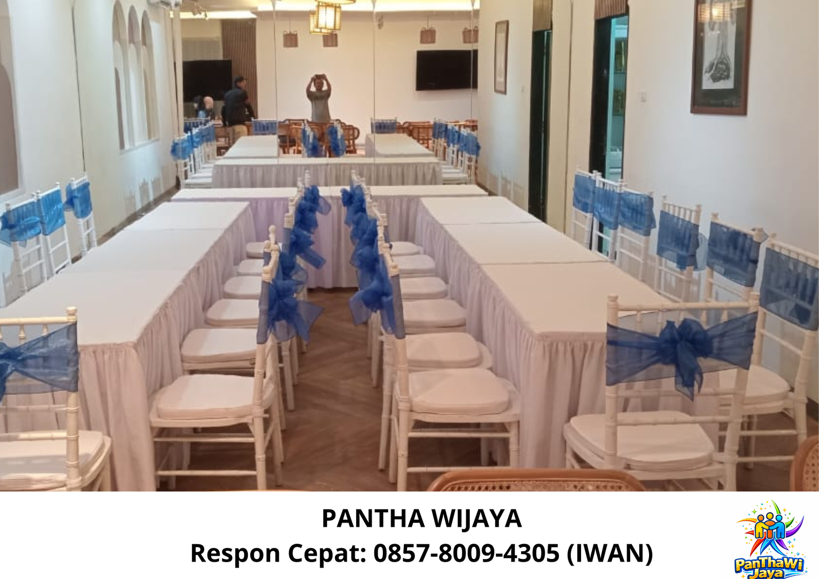 Sewa Kursi Tiffany Putih Pita Biru Jakarta