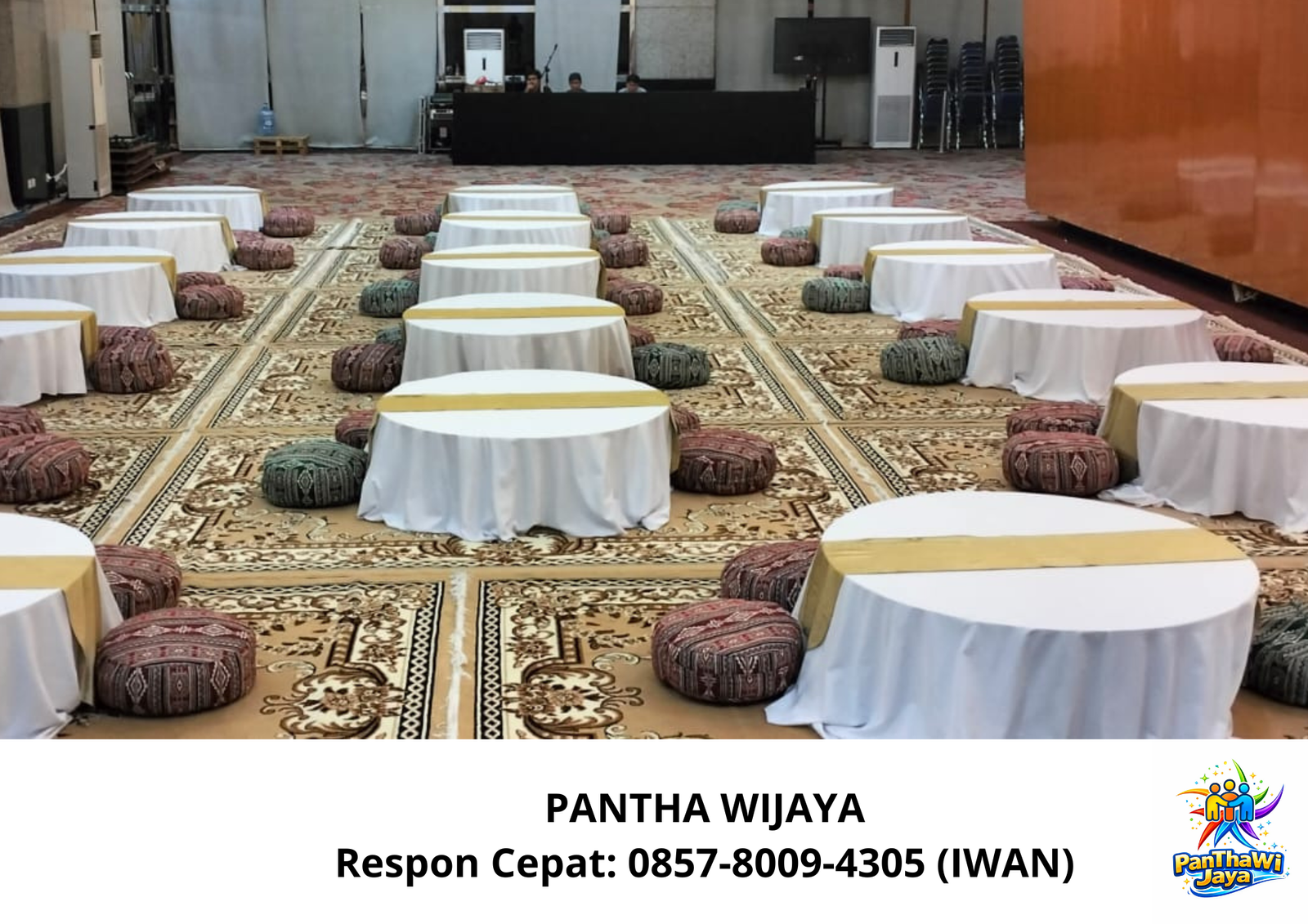 Sewa Meja Bundar Lesehan Dan Karpet Permadani Area Jakarta