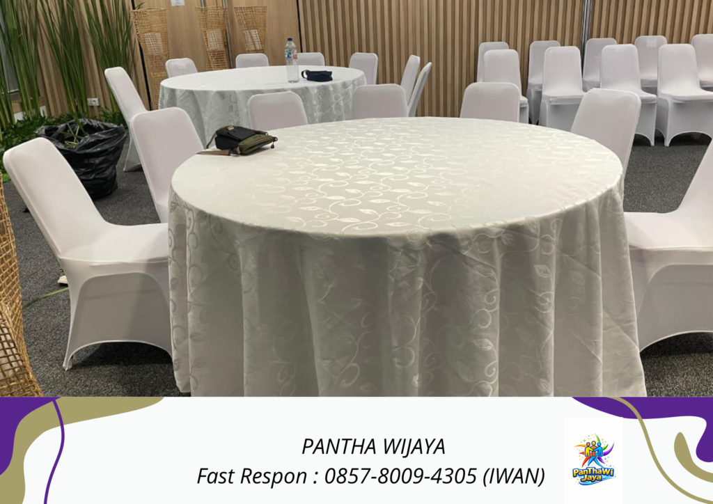 Sewa Meja Kursi Futura Taplak Putih Area Jakarta Pusat