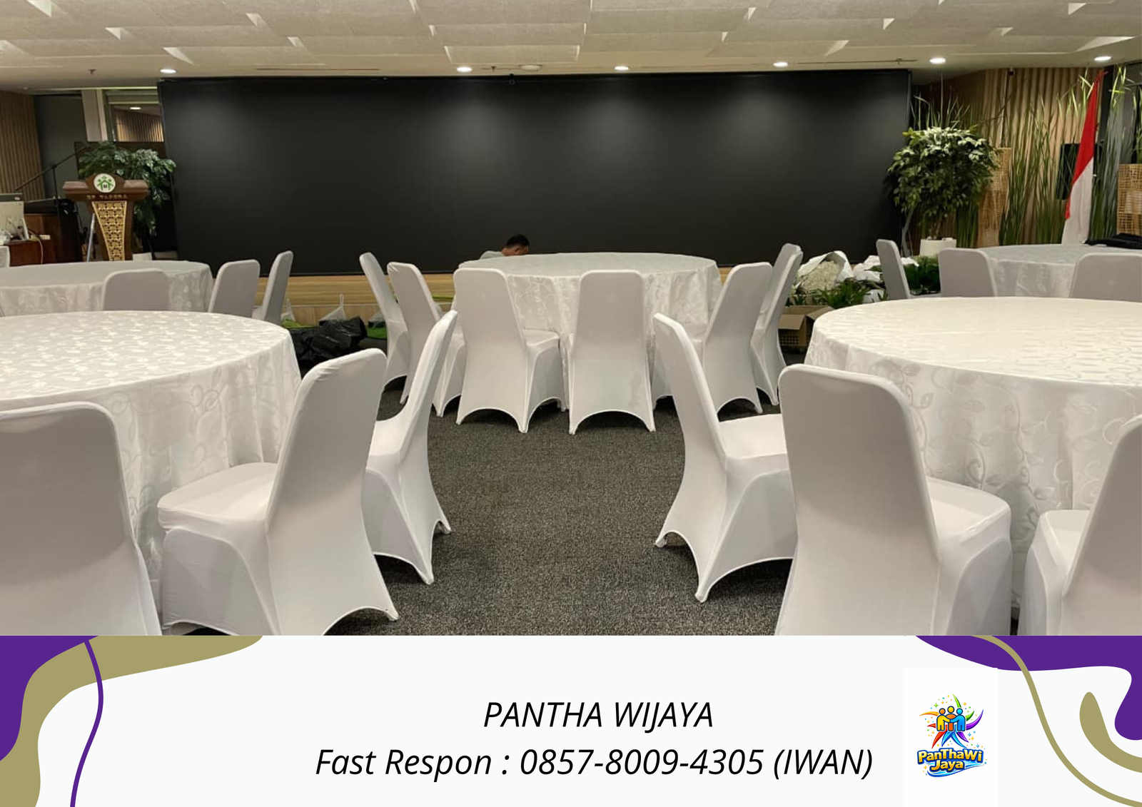 Sewa Meja Kursi Futura Taplak Putih Area Jakarta Pusat