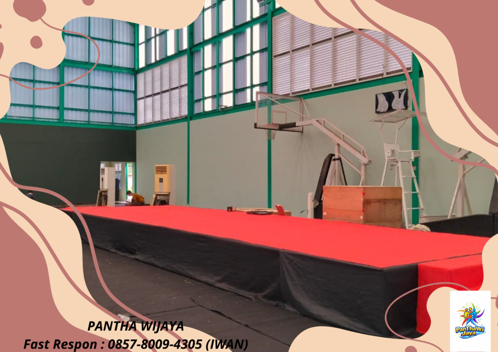 Sewa Panggung Poni Hitam Karpet Merah Bekasi