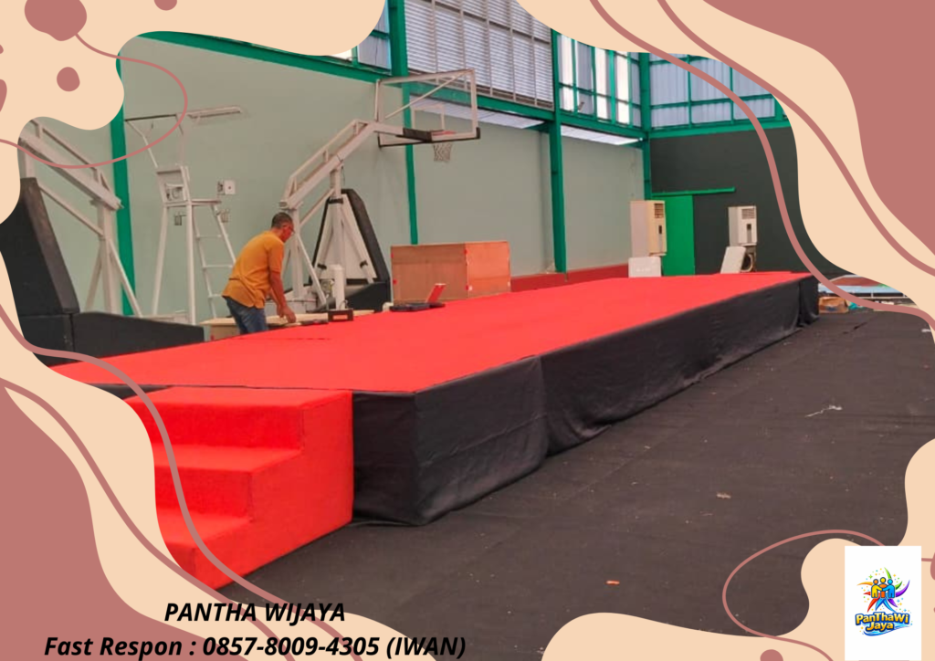 Sewa Panggung Poni Hitam Karpet Merah Bekasi