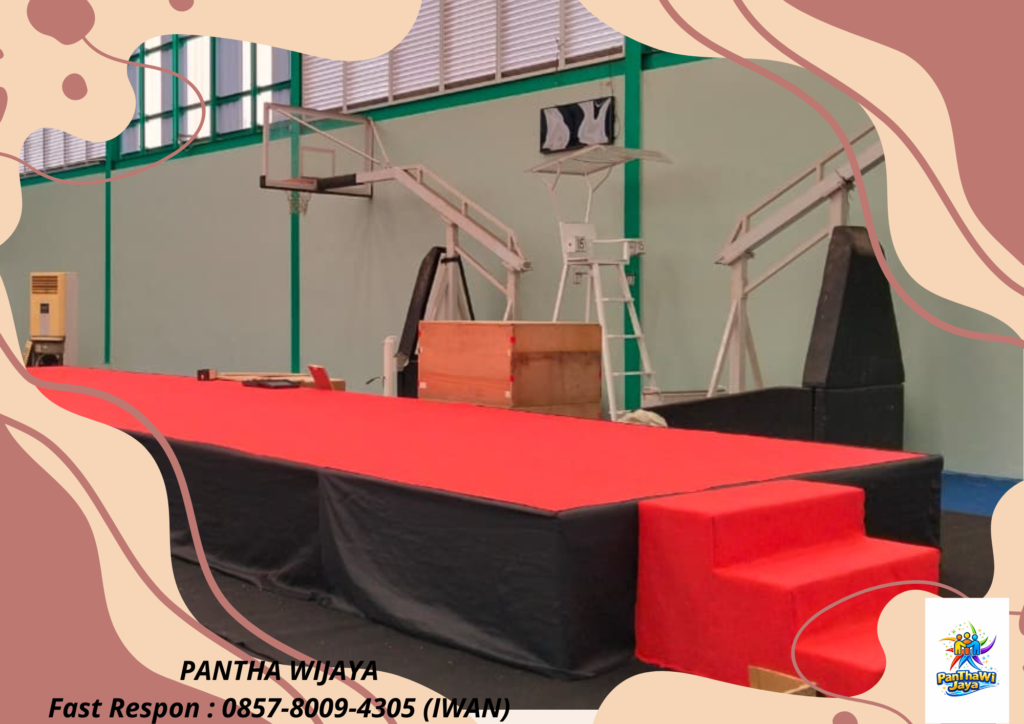 Sewa Panggung Poni Hitam Karpet Merah Bekasi