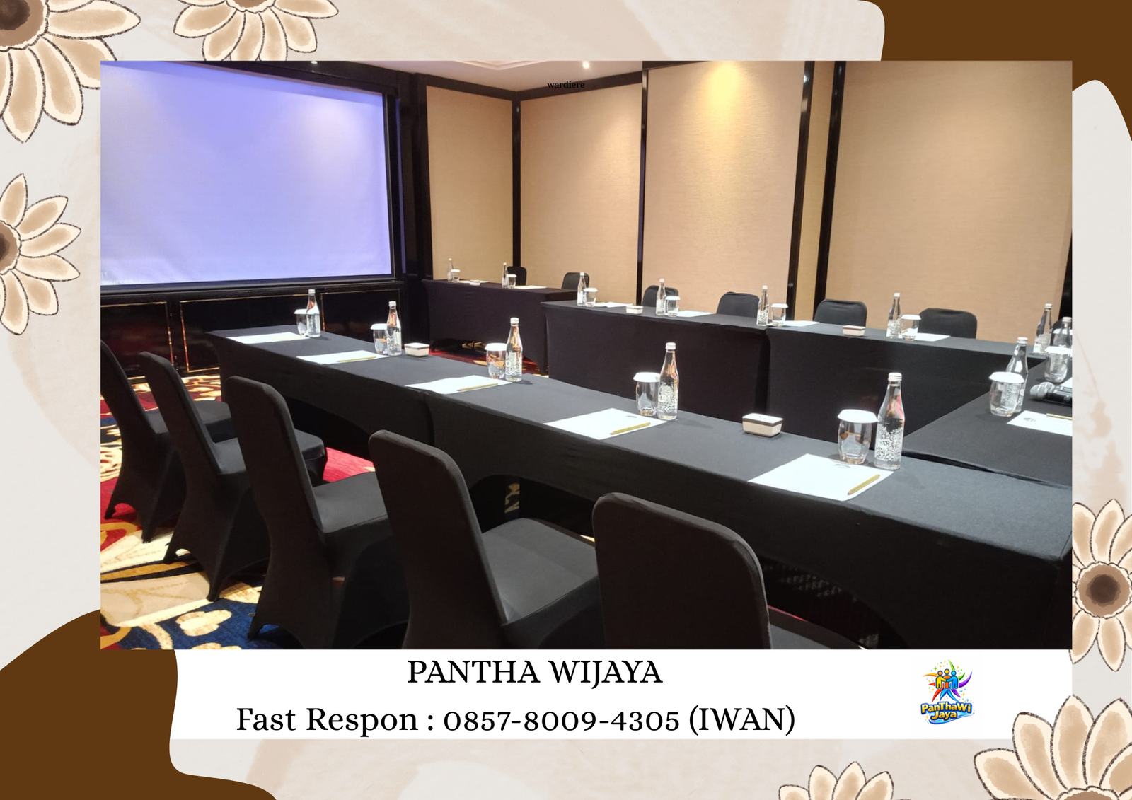 Sewa Meja Kursi Event Full Cover Hitam Area Depok