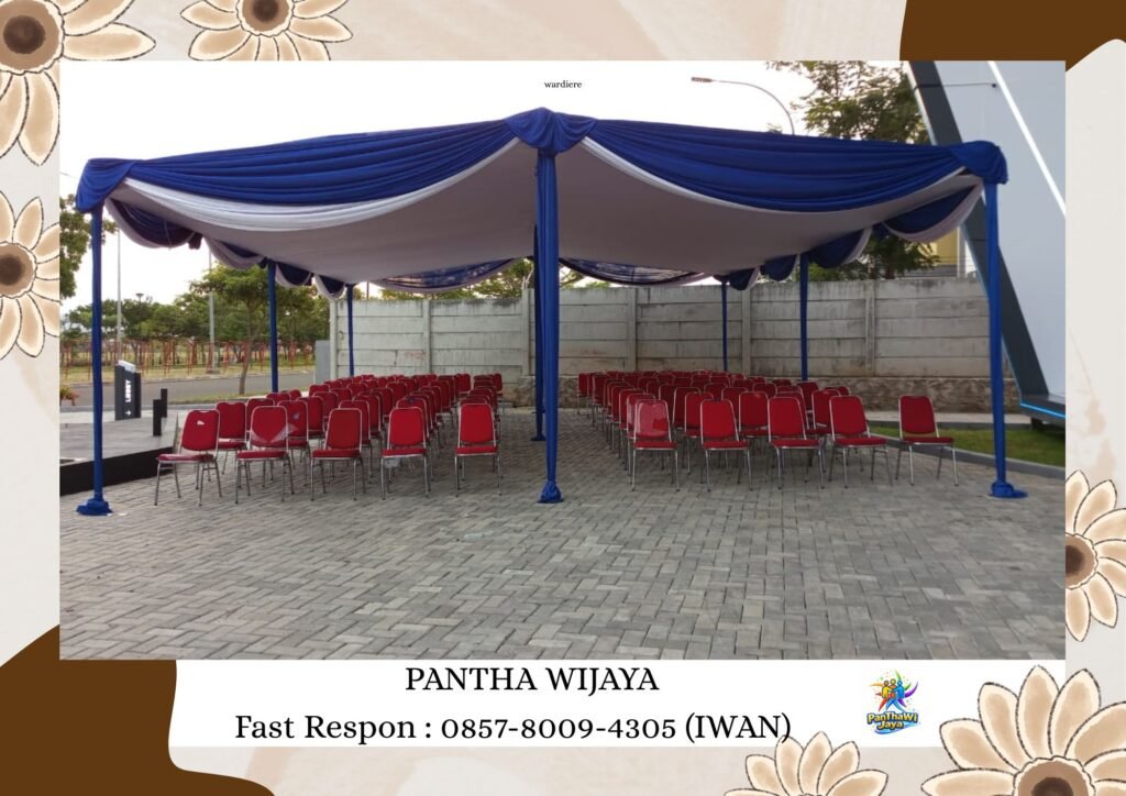 Jasa Sewa Tenda Plafon Poni Biru Putih Cikarang