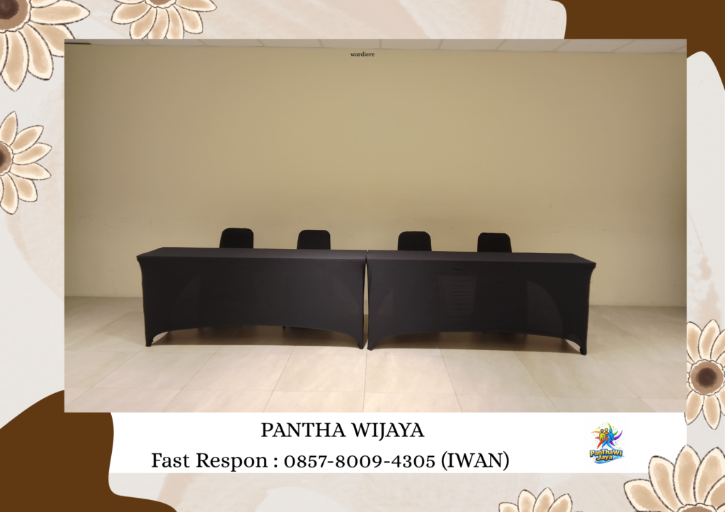 Sewa Meja Kursi Event Full Cover Hitam Area Depok