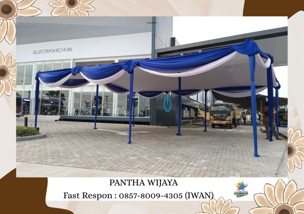 Jasa Sewa Tenda Plafon Poni Biru Putih Cikarang