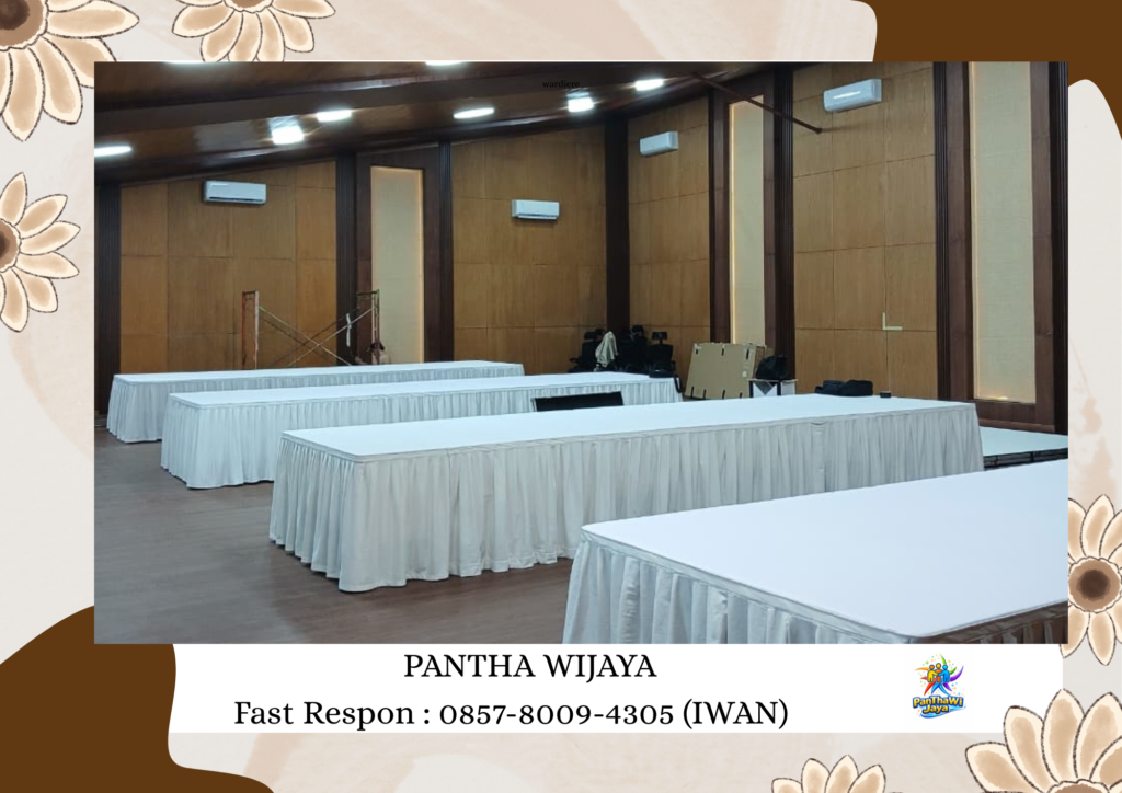 Sewa Meja Kursi Event Full Cover Hitam Area Depok