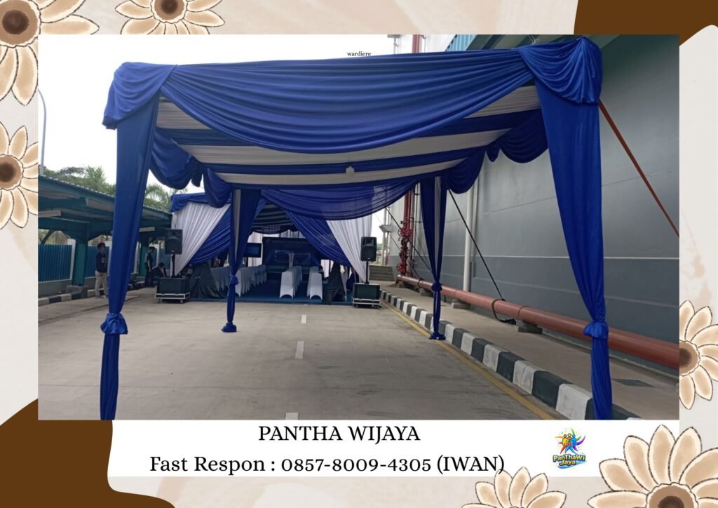 Jasa Sewa Tenda Plafon Poni Biru Putih Cikarang