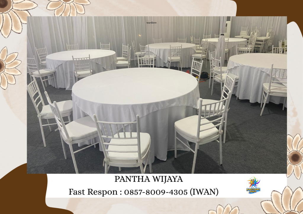 Sewa Meja Bulat Lengkap Cover Daerah Jakarta Pusat