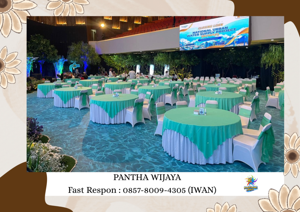 Sewa Meja Bulat Lengkap Cover Daerah Jakarta Pusat