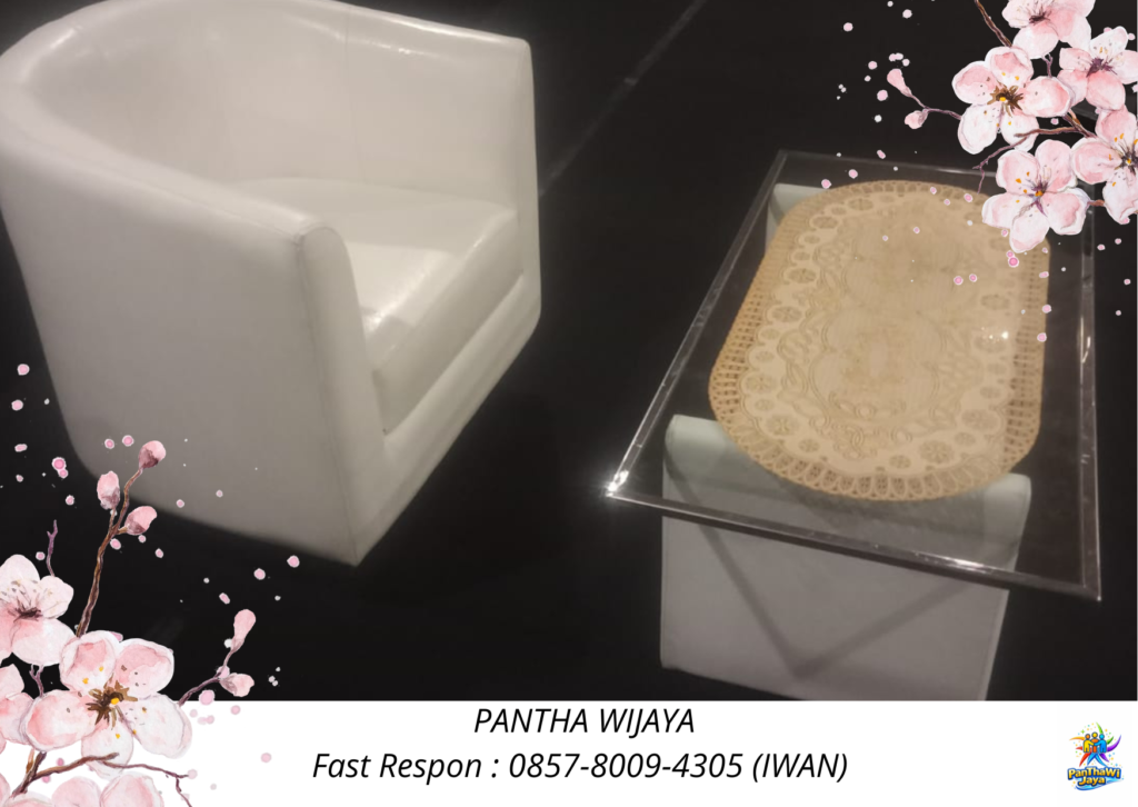 Sewa Meja Kaca Vip Sofa Putih Oval Jakarta