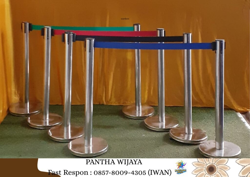 Sewa Tiang Antrian Type Pita Merah Karawang