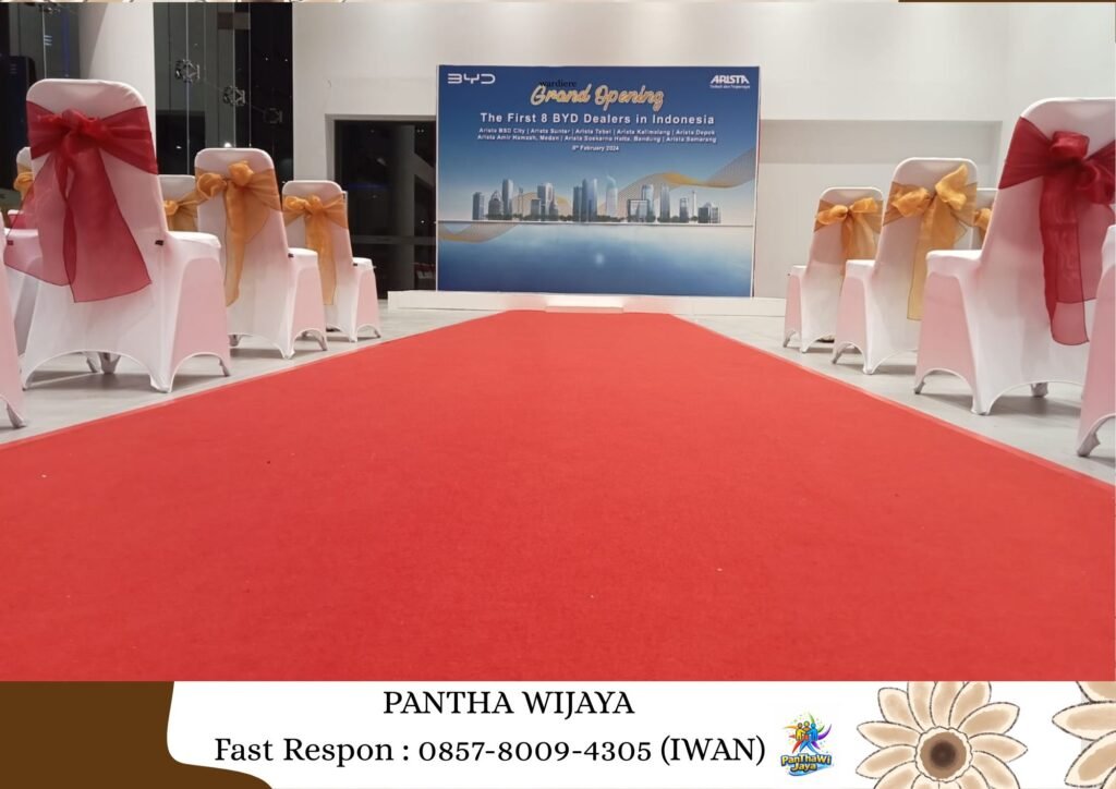Rental Panggung Karpet Merah, Backdrop, Podium Karawang