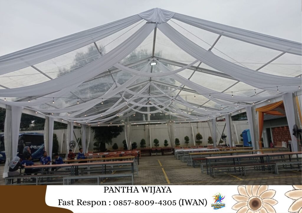 Sewa Tenda Roder Full Dekorasi Atap Dan Tirai Karawang