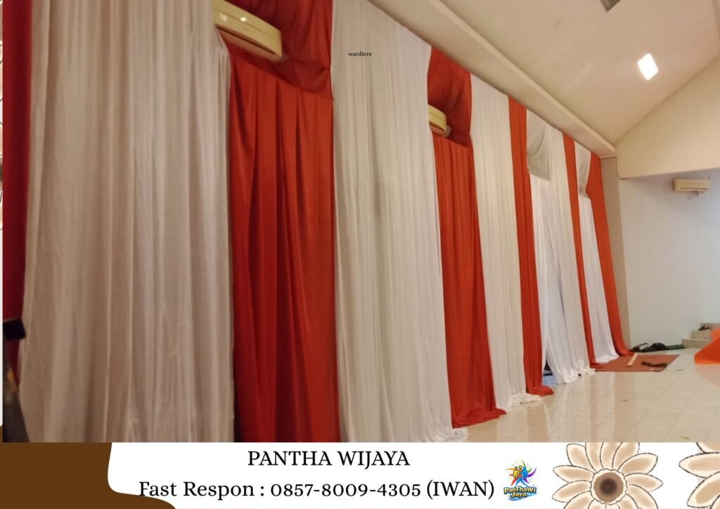 Rental Tirai Aneka Warna Bahan Filamin Area Karawang