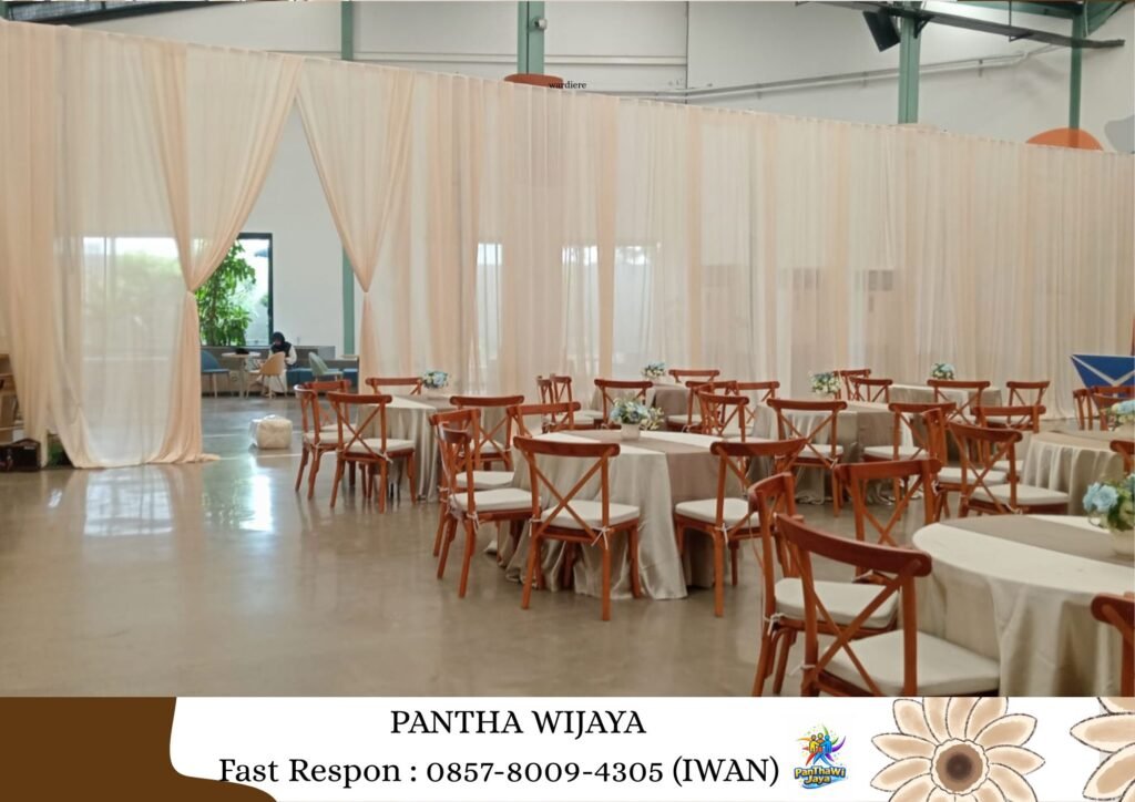 Rental Tirai Aneka Warna Bahan Filamin Area Karawang