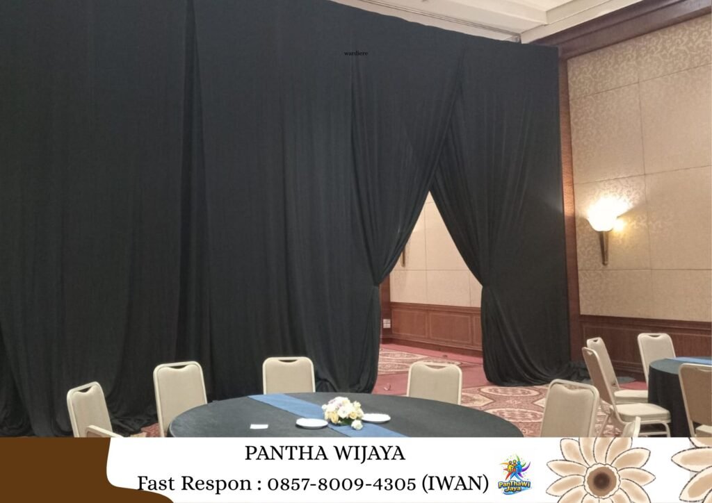 Rental Tirai Tebal Hitam Bahan Lotto Area Cikarang Bekasi