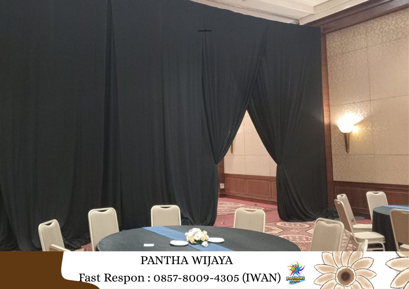 Rental Tirai Tebal Hitam Bahan Lotto Area Cikarang Bekasi
