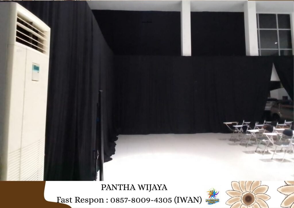 Rental Tirai Tebal Hitam Bahan Lotto Area Cikarang Bekasi