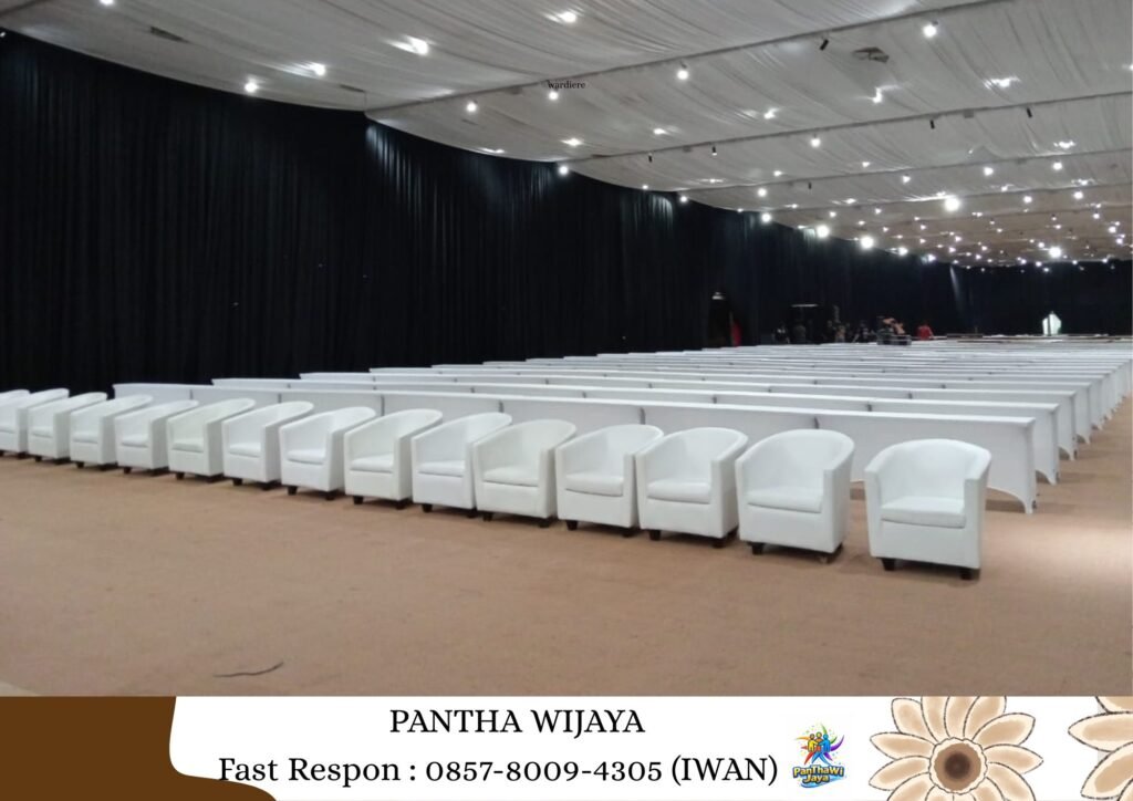 Sewa Sofa Putih Model Oval Area Jababeka