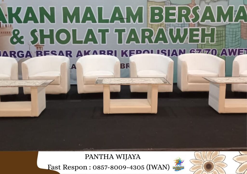 Sewa Sofa Putih Model Oval Area Jababeka