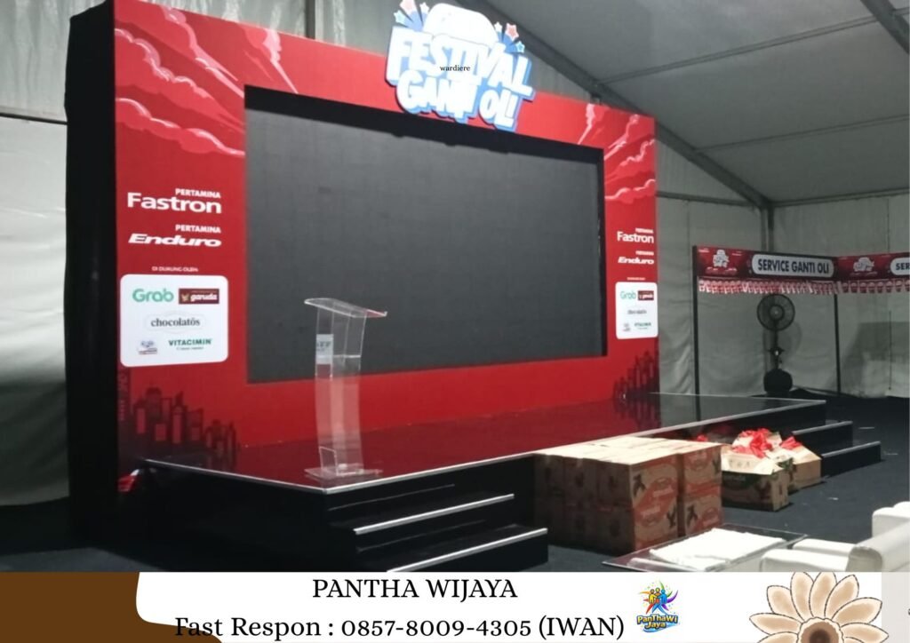 Rental Panggung Melaminto Putih Dan Hitam Area Karawang