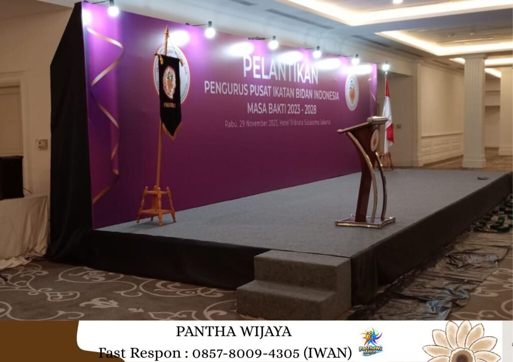 Sewa Panggung Kotak Cover Karpet Abu-abu Jakarta