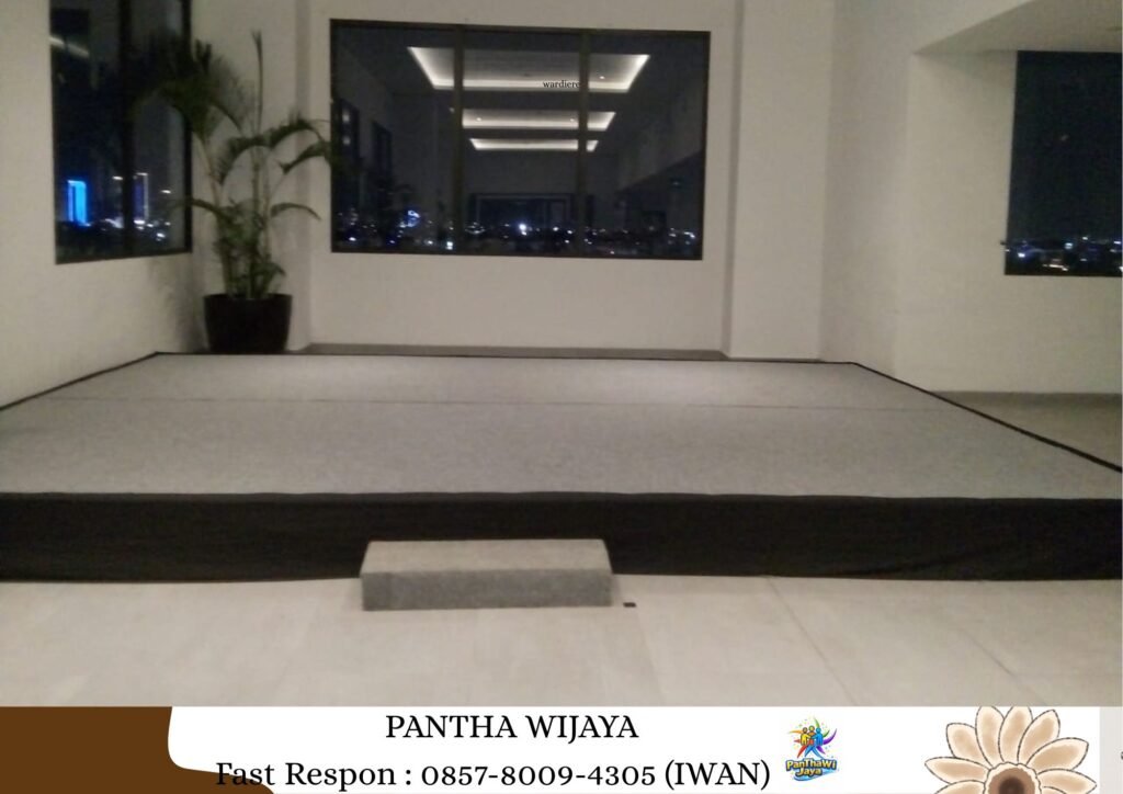 Sewa Panggung Kotak Cover Karpet Abu-abu Jakarta